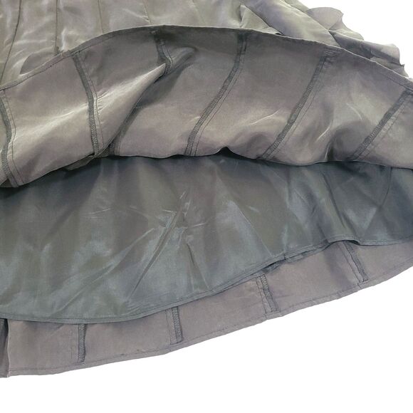 Garnet Hill Y2K Silk Ruffled Mini Skirt 14 Gray Fairy Goth Festival Flouncy - Picture 5 of 11